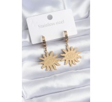 316L Çelik Gold Renk Güneş Model Göz İşleme Kadın Küpe