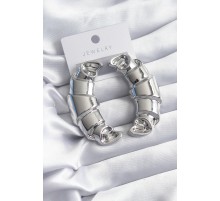 Pirinç Gümüş Renk Kruvasan Model Kadın Küpe