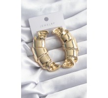 Pirinç Gold Renk Kruvasan Model Kadın Küpe