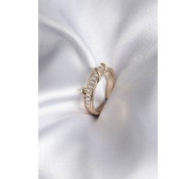 Pirinç Gold Renk Su Yolu Zirkon Taşlı Model Kadın Yüzük