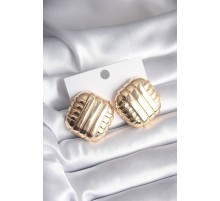 Pirinç Gold Renk İşleme Detay Kadın Küpe
