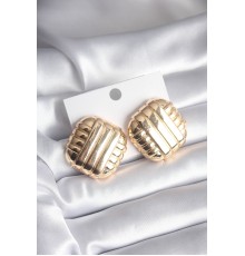 Pirinç Gold Renk İşleme Detay Kadın Küpe