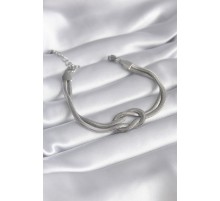 316L Çelik Çelik Gold Renk İtalyan Zincir Düğüm Model Kadın Bileklik