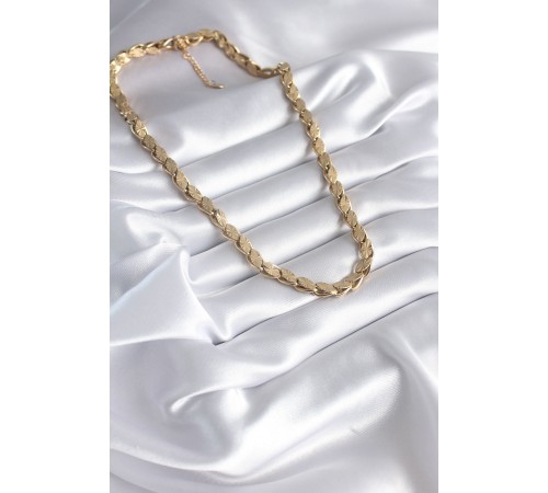 316L Çelik Gold Renk Lazer Kesim Arpa Zincir Model Kadın Kolye 316L Çelik Gold Renk Lazer Kesim Arpa Zincir Model Kadın Kolye