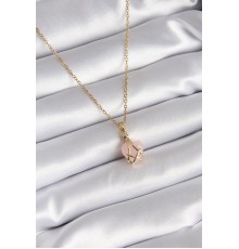 316L Çelik Gold Renk Pembe Kalp Model Kadın Kolye