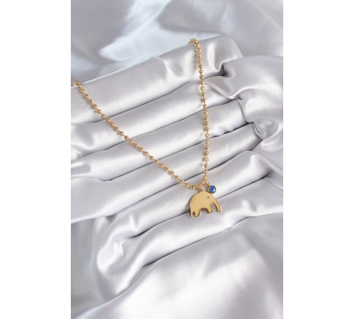 316L Çelik Gold Renk Top Zincir Model Fil Figür Nazar Boncuk Detay Kadın Kolye 316L Çelik Gold Renk Top Zincir Model Fil Figür Nazar Boncuk Detay Kadın Kolye