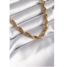 316L Çelik Gold Renk Örme Burgu Zincir Model Kadın Kolye