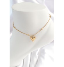 316L Çelik Gold Renk Minimal Topçuk Detay Kalp Figür Kadın HalHal