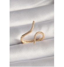 Pirinç Gold Renk Zirkon Taşlı Kadın Yüzük