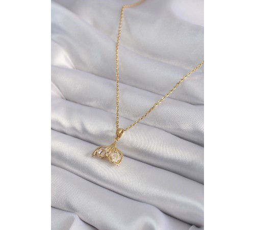 316L Çelik Gold Renk Zirkon Taşlı Balık Kuyruğu Model Kadın Kolye 316L Çelik Gold Renk Zirkon Taşlı Balık Kuyruğu Model Kadın Kolye