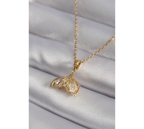 316L Çelik Gold Renk Zirkon Taşlı Balık Kuyruğu Model Kadın Kolye 316L Çelik Gold Renk Zirkon Taşlı Balık Kuyruğu Model Kadın Kolye