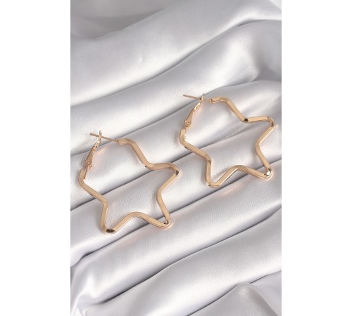 Pirinç Gold Renk Yıldız Model Kadın Küpe Pirinç Gold Renk Yıldız Model Kadın Küpe