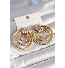 Pirinç Gold Renk Halka Model Kadın Küpe