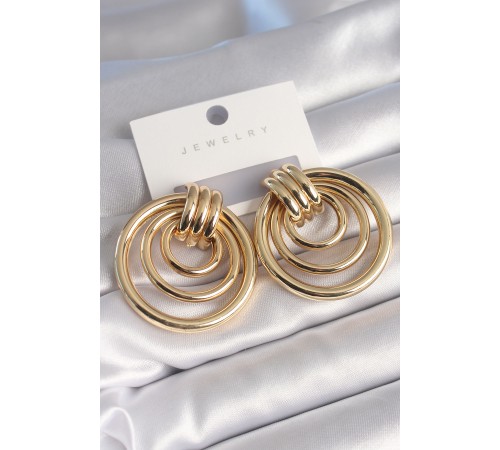 Pirinç Gold Renk Halka Model Kadın Küpe Pirinç Gold Renk Halka Model Kadın Küpe