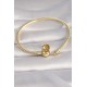 Pirinç Gold Renk İşleme Detay Charm Model Kadın Bileklik