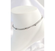 316L Çelik Gümüş Renk Minimal Kare Model Kadın Halhal