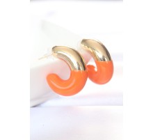 CCB Turuncu Gold Çift Renk Küpe