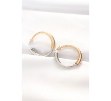 Pirinç Çift Renk Halka Küpe