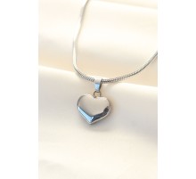 316L Çelik Gümüş Renk Kalp Kolye