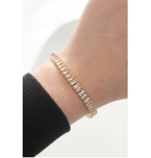 Pirinç Zirkon Taşlı Gold Renk Su Yolu Bileklik