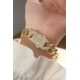Vip Seri Pirinç Ortası Zirkon Taşlı Gold Renk Gurmet Bileklik
