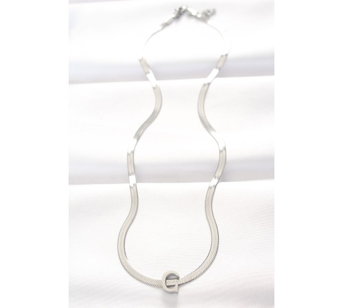316L Çelik C Harfli Silver Renk İtalyan Zincirli Kolye 316L Çelik C Harfli Silver Renk İtalyan Zincirli Kolye