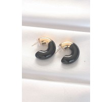 CCB Siyah Gold Çift Renk Küpe