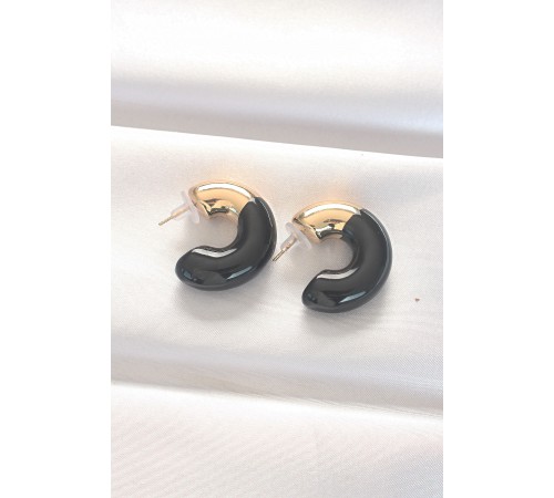 CCB Siyah Gold Çift Renk Küpe CCB Siyah Gold Çift Renk Küpe