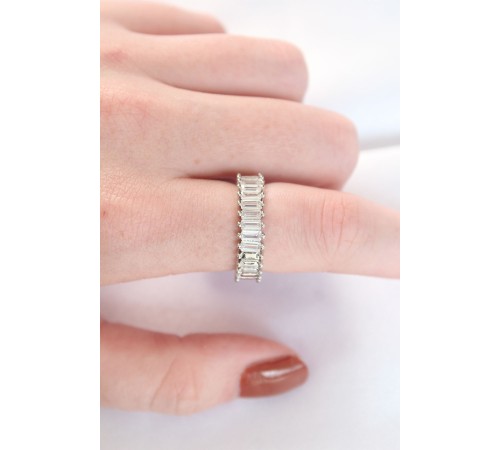 Sıralı Baget Taşlı Silver Renk Ayarlanabilir Yüzük Sıralı Baget Taşlı Silver Renk Ayarlanabilir Yüzük