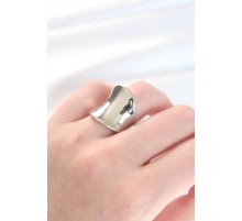 Silver Renk Ayarlanabilir Kavisli Ayna Yüzük