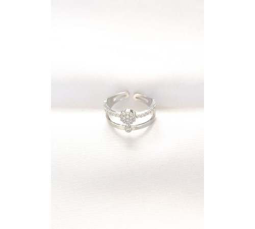 2li Görünümlü Topçuk Model Silver Renk Ayarlanabilir Yüzük 2li Görünümlü Topçuk Model Silver Renk Ayarlanabilir Yüzük