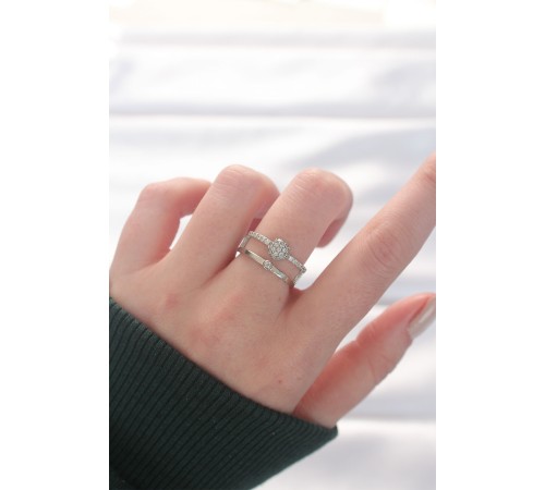 2li Görünümlü Topçuk Model Silver Renk Ayarlanabilir Yüzük 2li Görünümlü Topçuk Model Silver Renk Ayarlanabilir Yüzük
