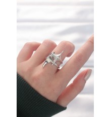Yıldız Model Silver Renk Ayarlanabilir Yüzük