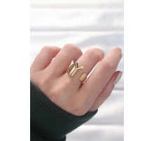 Y Harfli Altın Renk Ayarlanabilir Yüzük