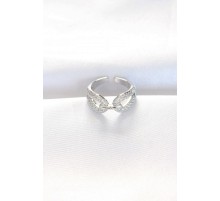 Zirkon Taşlı Silver Renk Ayarlanabilir Yüzük