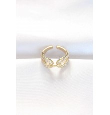 Zirkon Taşlı Gold Renk Ayarlanabilir Yüzük