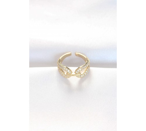 Zirkon Taşlı Gold Renk Ayarlanabilir Yüzük Zirkon Taşlı Gold Renk Ayarlanabilir Yüzük