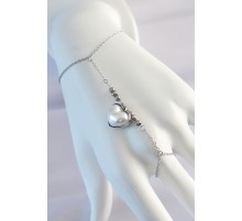 316L Çelik Gümüş Renk Beyaz Bubble Kalp Tasarımlı Şahmeran