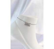 316L Çelik Gümüş Renk Minimal Kelebek Tasarımlı Halhal