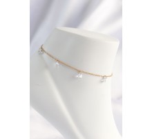 316L Çelik Gold Renk Zirkon Taşlı Halhal