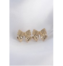 Pirinç Gold Renk Fiyonk Küpe