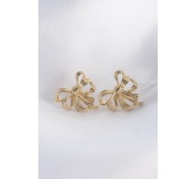 Pirinç Gold Renk Fiyonk Küpe