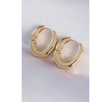 Pirinç Gold Renk Kalın Kemik Model Küpe