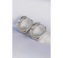 Pirinç Gümüş Renk Kalın Kemik Model Küpe