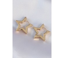 Pirinç Gold Renk Yıldız Küpe