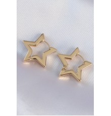 Pirinç Gold Renk Yıldız Küpe