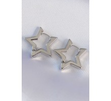 Pirinç Gümüş Renk Yıldız Küpe