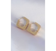 Pirinç Gold Renk Kare Küpe
