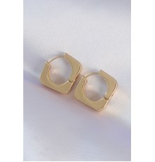 Pirinç Gold Renk Kare Küpe