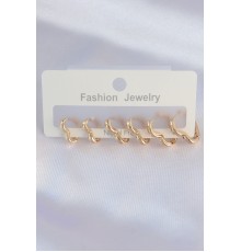 Pirinç Gold Renk Kalp Model Küpe Seti